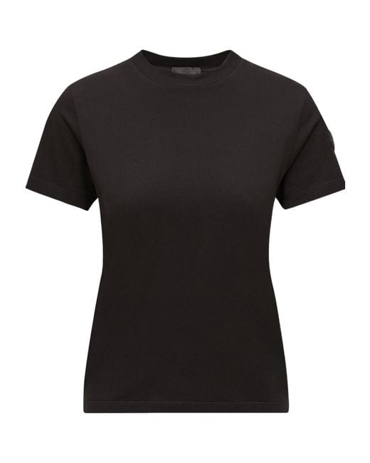Moncler Black Pleated Back Cotton T-Shirt