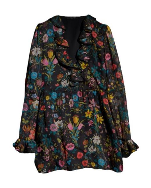 Gucci Black Printed Silk Chiffon Dress