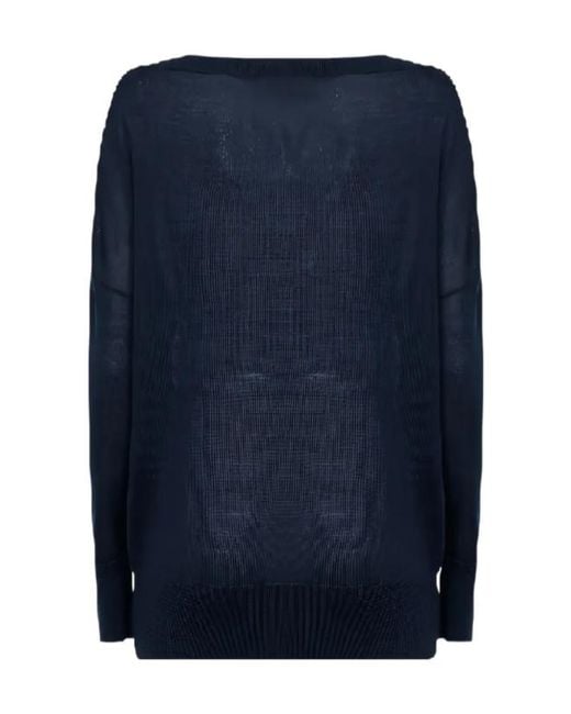P.A.R.O.S.H. Blue Boat-Neck Long-Sleeve Sweater