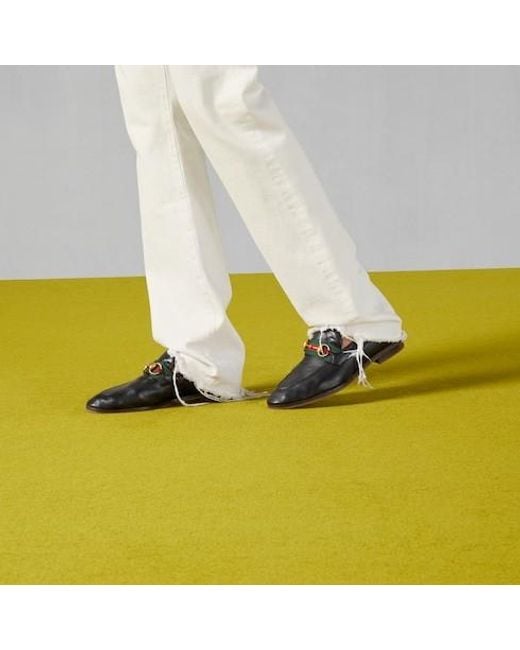 Gucci Black Horsebit Round Toe Loafers for men