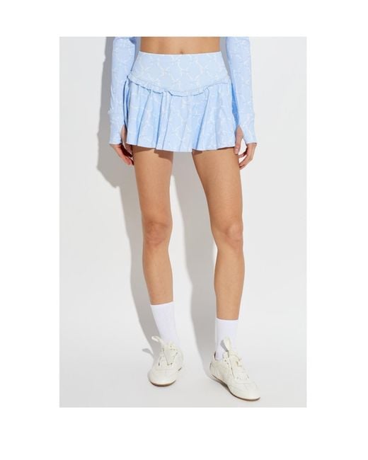 LoveShackFancy Blue Vanina Ruffled Training Skort