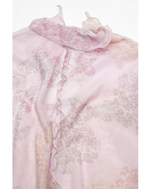 Acne Pink Chiffon Seasonal-Print Dress