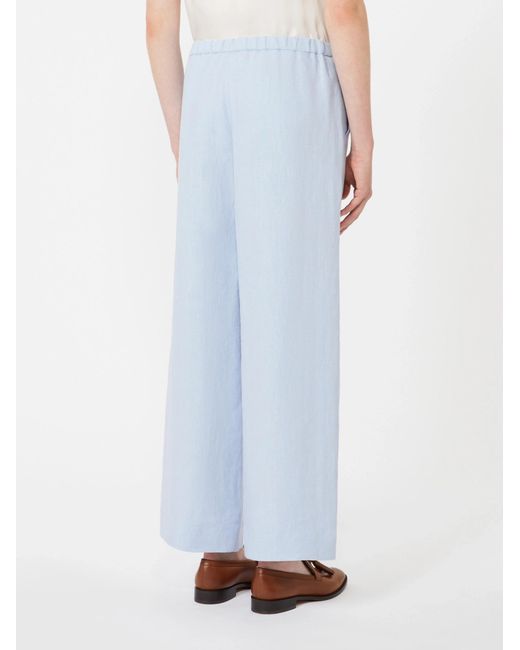 Max Mara Blue Studio Medea Drawstring Wide-Leg Pants