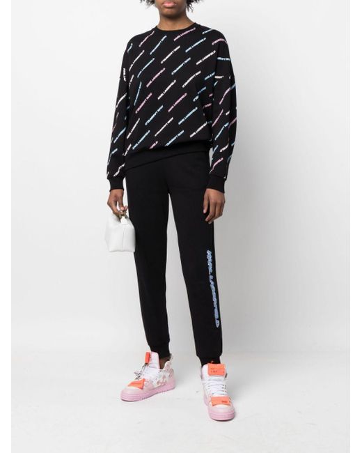 Karl Lagerfeld Black Logo-Print Sweatshirt