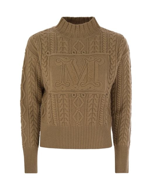 Max Mara Green Miranda Crewneck Knitted Jumper