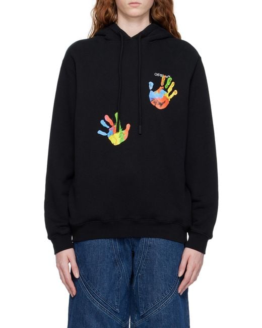 Off-White c/o Virgil Abloh Blue Graphic-Print Logo-Embroidered Hoodie