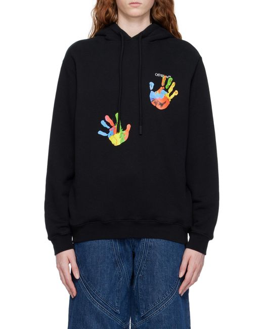Off-White c/o Virgil Abloh Blue Graphic-Print Logo-Embroidered Hoodie