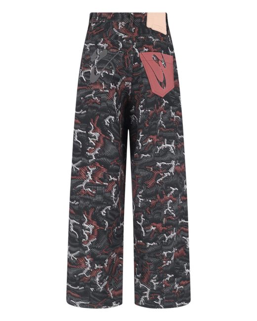 PDF CHANNEL Gray Pdf Abstract Print Wide-Leg Pants for men