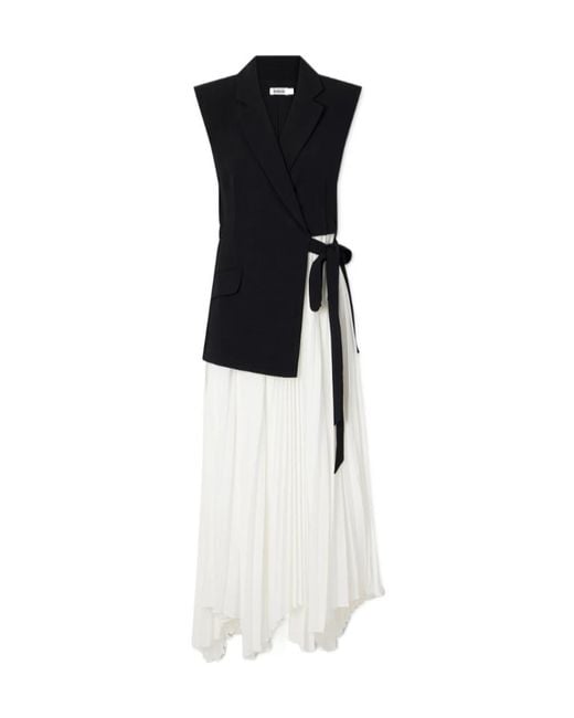 Jonathan Simkhai Black Helena Combo Blazer Midi Dress