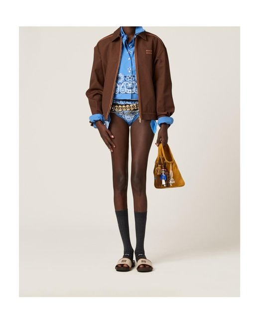 Miu Miu Blue Printed Poplin Briefs
