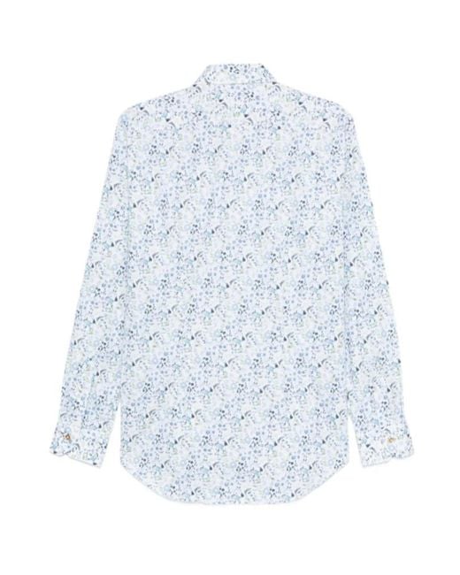 Paul Smith Blue Floral Shirt for men