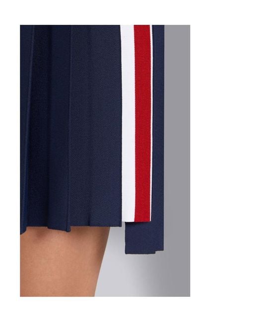 Thom Browne Blue Rwb Pleated High Waist Mini Skirt