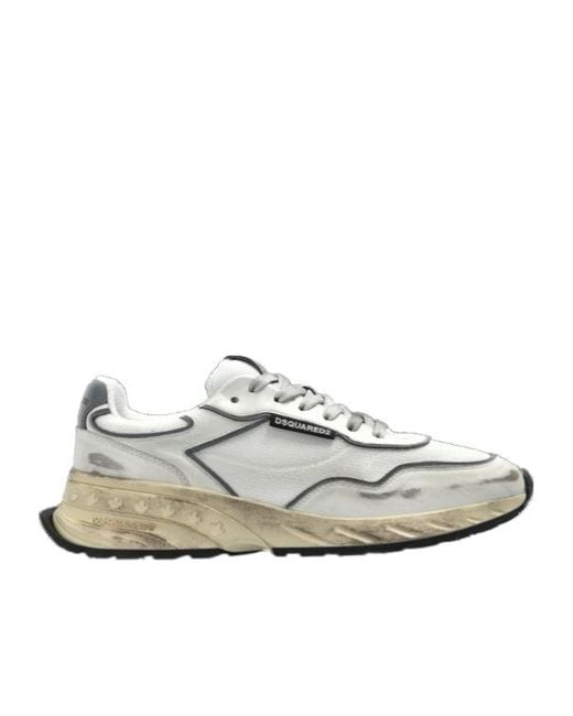 DSquared² White Sprinter Lace-Up Sneakers for men