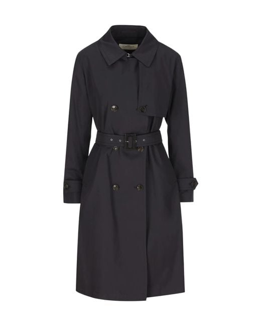 Herno Black Belted Trench Coat