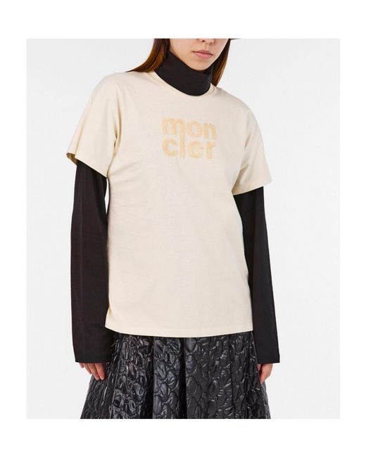 Moncler White Crew Neck Short Sleeve