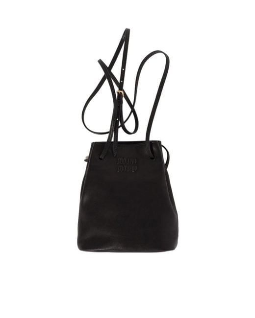 Miu Miu Black Mini Logo Shoulder Bag