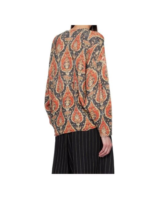 R13 Multicolor Oversized Printed Crew Neck Sweater