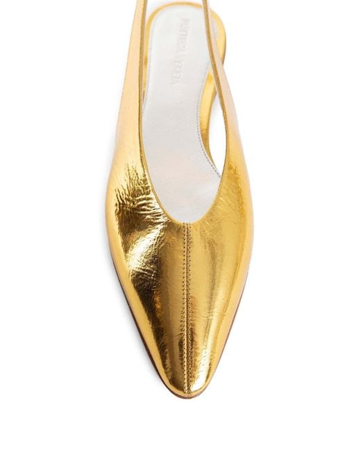 Bottega Veneta Yellow Round Toe Flat Sandals