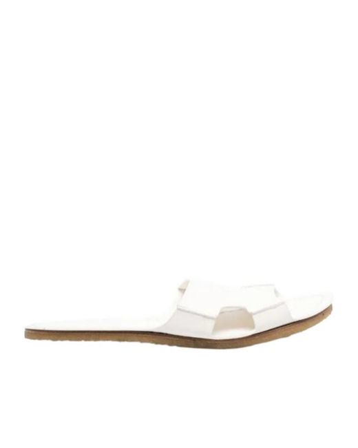 The Row White Cut-Out Faux-Leather Sandals