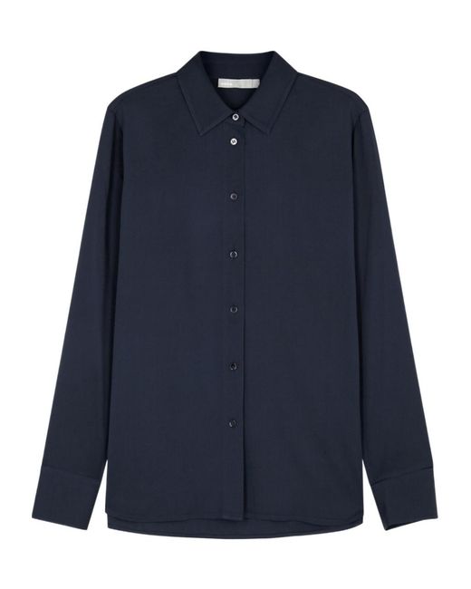 Vince Blue Stretch-Silk Shirt