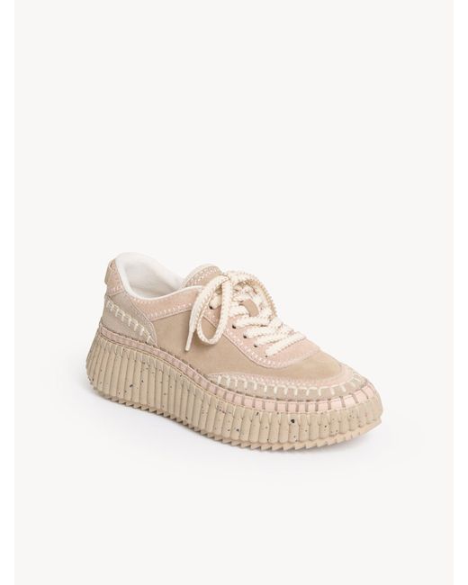 Chloé Pink Chloé Nama Lace-Up Sneakers