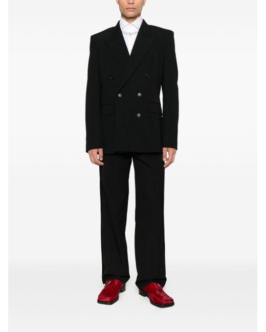 Casablanca Black Pleated Side-Stripe Trousers for men