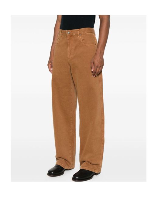 Isabel Marant Brown Jameson Logo Patch Jeans for men
