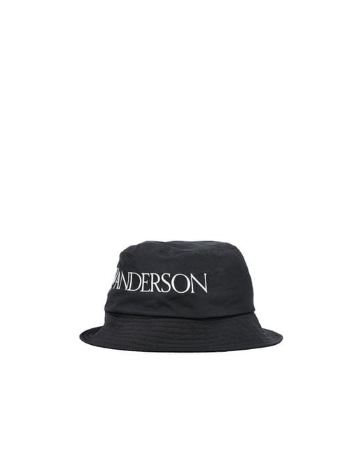 J.W. Anderson Black Jw Anderson Logo Embroidered Bucket Hat for men