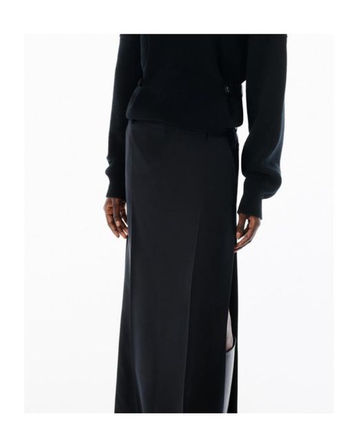 Alexander Wang Black Mid Rise Tailored Maxi Skirt