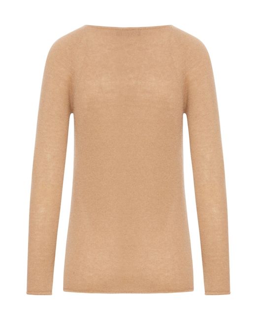 Roberto Collina Natural Cashmere Crew-Neck Sweater