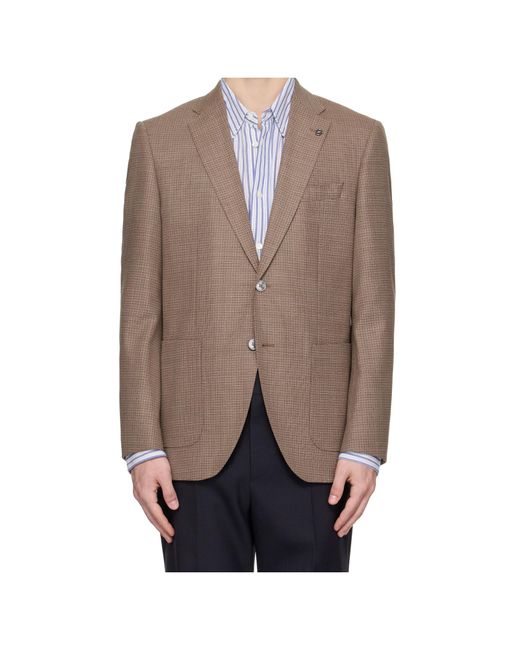 Boss Brown Long-Sleeved Suit Jacket for men