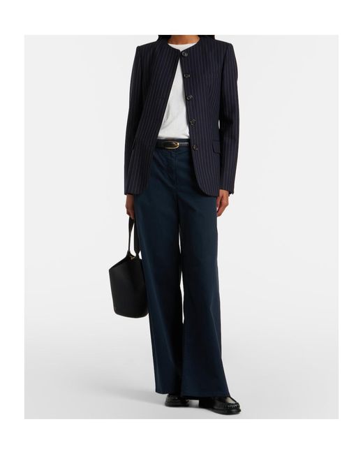 Nili Lotan Blue Pinstripe Wool Jacket