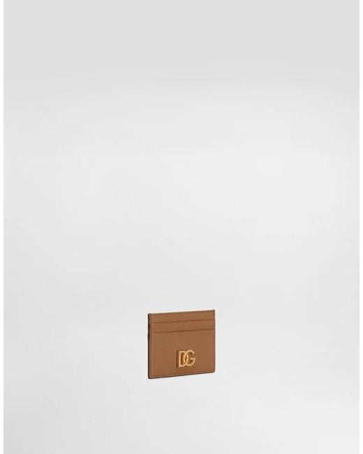 Dolce & Gabbana Brown Woven Dc Logo Card Holder