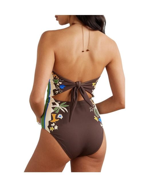 ALÉMAIS Brown Printed Swimsuit