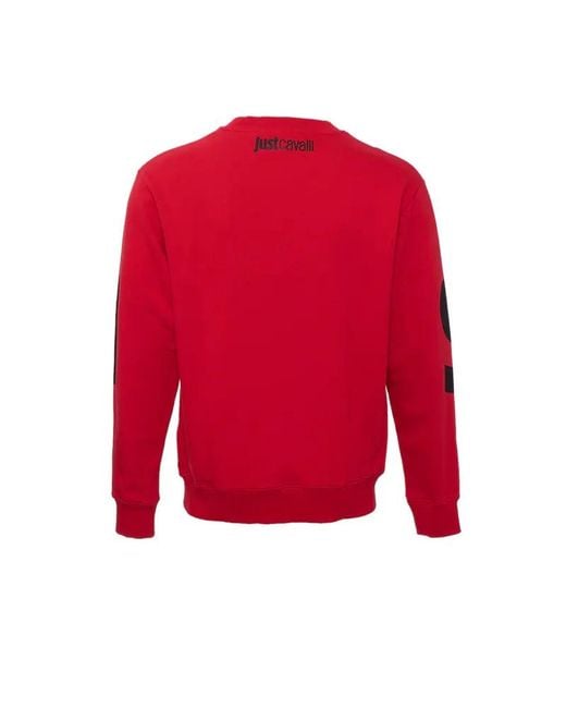 Just Cavalli Red Round-Necked Sweater for men