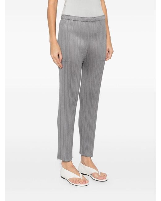 Pleats Please Issey Miyake Gray Pleated Trousers