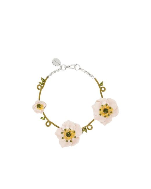 Simone Rocha Metallic Blooming Poppy Floral Necklace