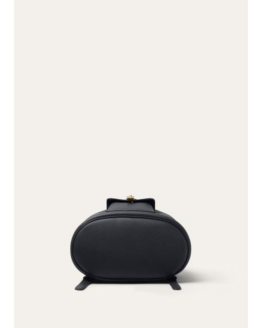 Loro Piana Black Drawstring Leather Backpack