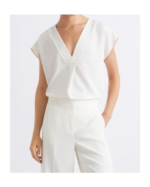 Marella White Fluid Satin Blouse