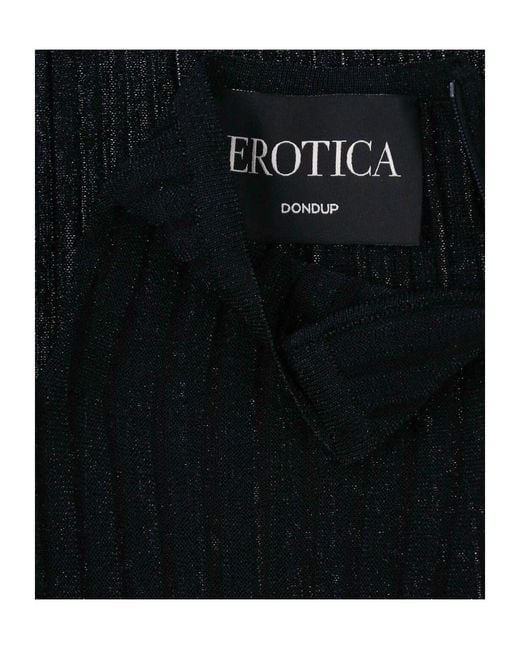 Dondup Black Erotica High Neck Striped Dress