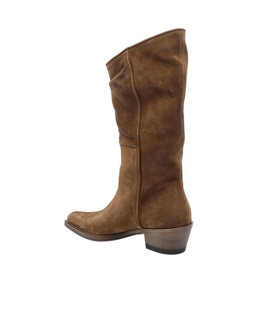Khaite Brown Clive Mid-Heel Boots