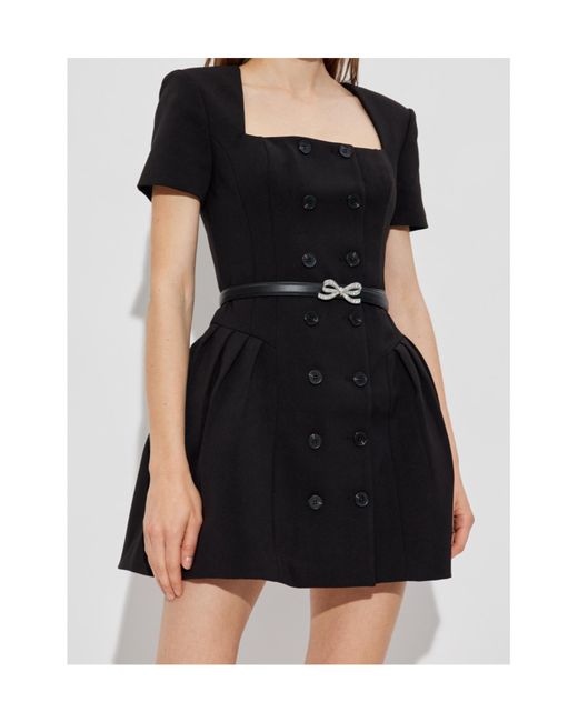 Self-Portrait Black Belted Mini Dress