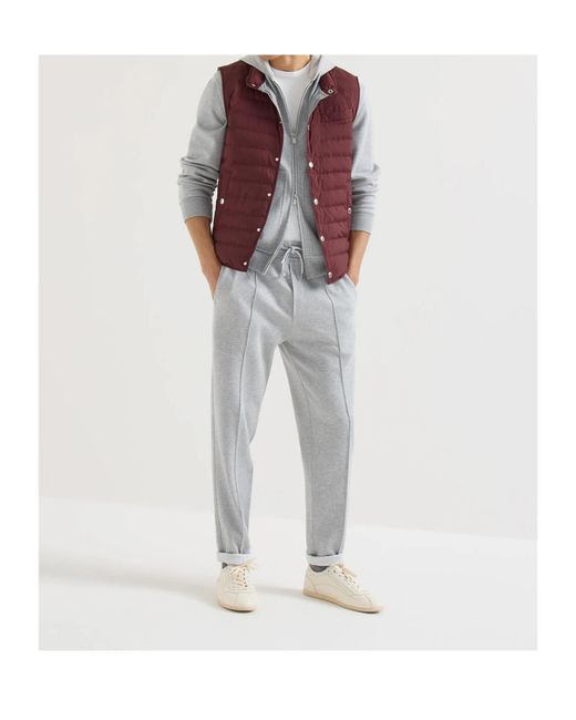 Brunello Cucinelli Purple Lightweight Techno-Fabric Down Vest for men