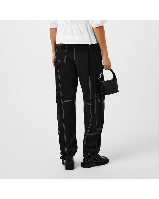 Ganni Black Bamboo Casual Pants