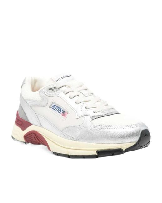 Autry White Hyperway Metallic Sneakers