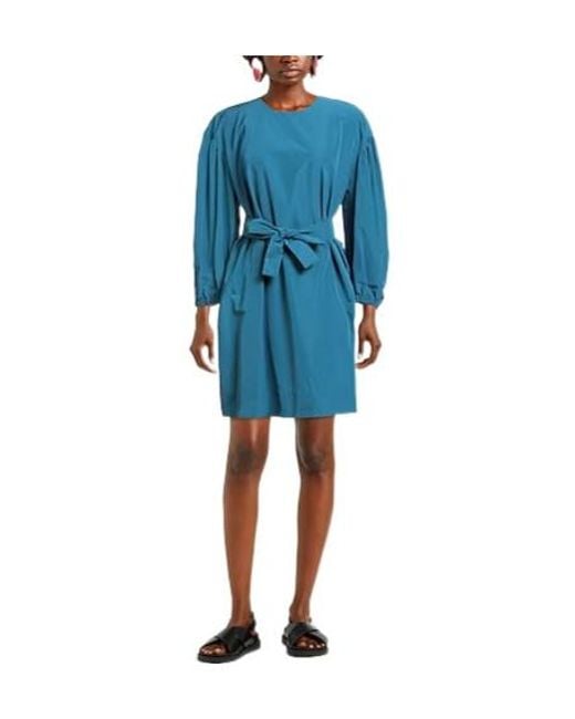 Weekend by Maxmara Blue Solid Satin Flared Skirt