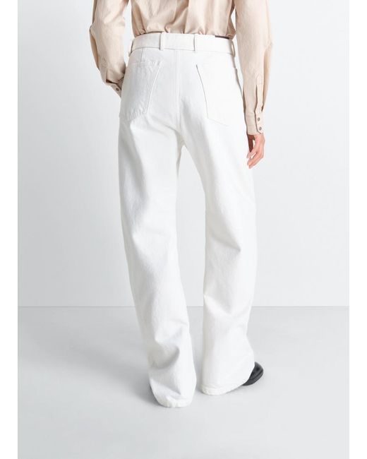 Lemaire White Twisted Belted Pants for men
