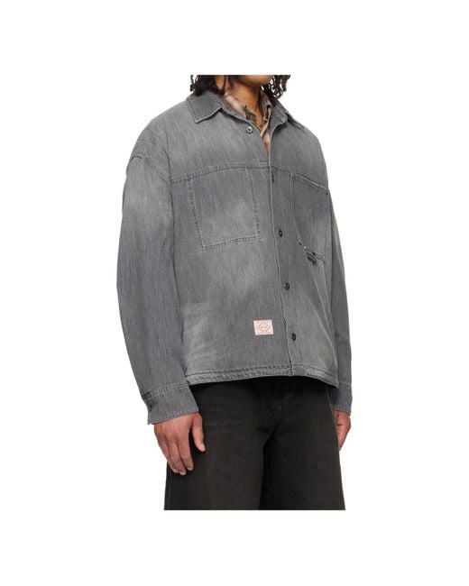 Wooyoungmi Gray Lightweight Denim Shirt for men