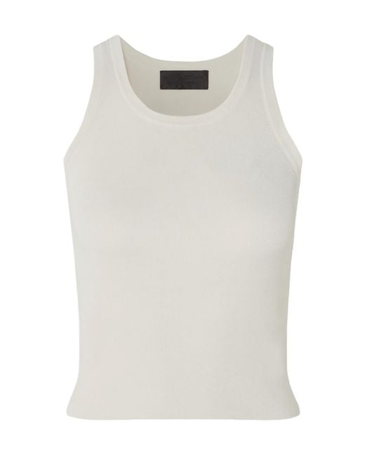 Nili Lotan White Ribbed Vest