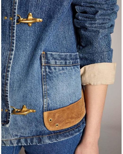 Fay Blue Hook-Closure Denim Jacket